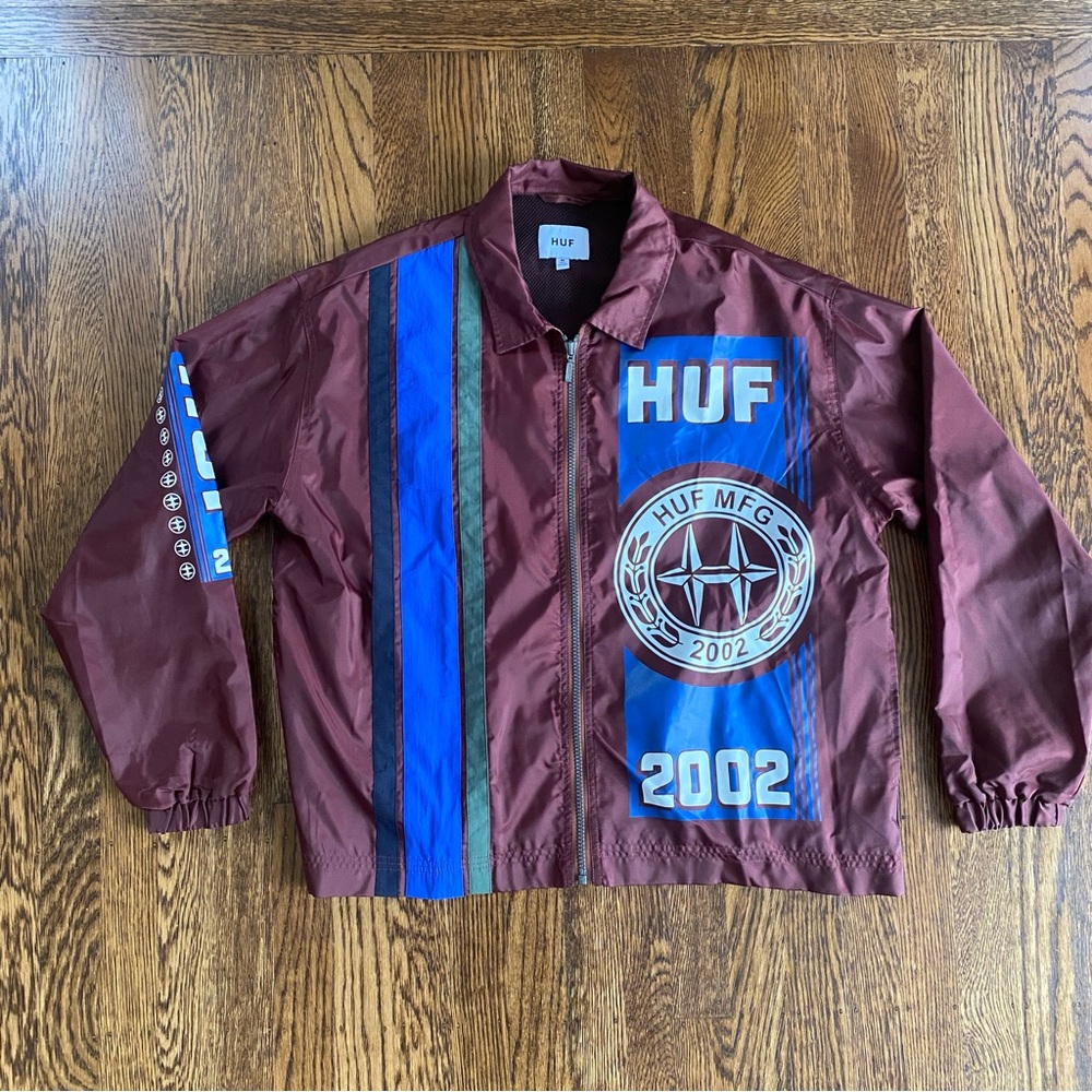 Huf Women's Burgundy Windbreaker Huf-Class Racer Jacket